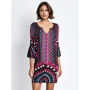 Fab'rik Women's‎ Geometric Tunic Dress Size Large Multicolor